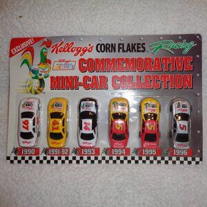 KELLOGG'S CORN FLAKES COMMEMORATIVE MINI-CAR 6 Car COLLECTION NASCAR 1990 - 1996